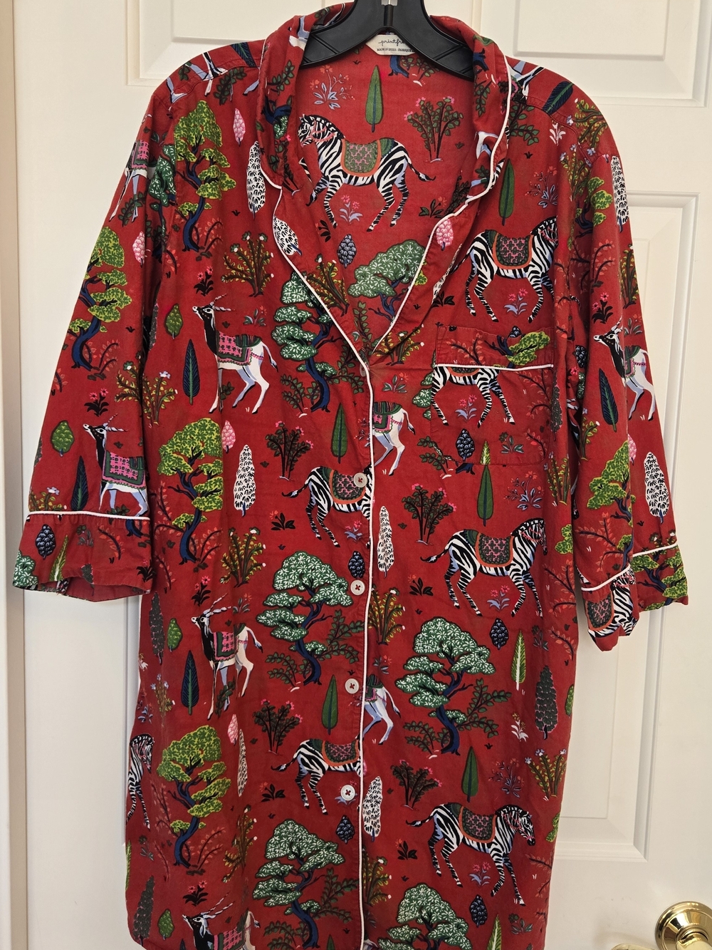 Printfresh Red "Antelope's Forest" Night Shirt
